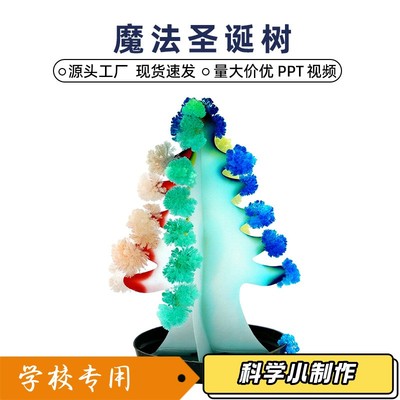 儿童diy结晶魔法圣诞树纸树开花孔雀开花手工小制作科学实验XZ06