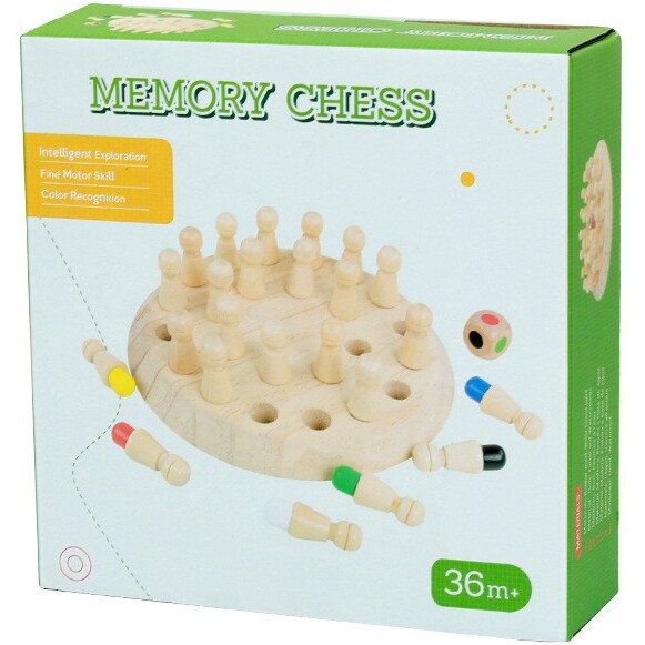 儿童木制早教颜色记忆棋亲子互动桌面游戏宝宝记忆力训练玩具彩盒