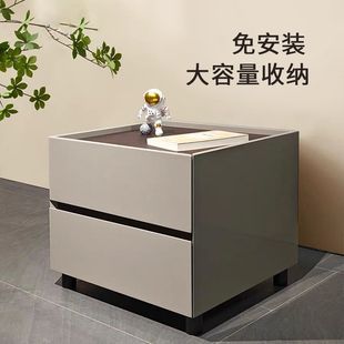 简约现代卧室储物柜床头收纳柜私人定制床边柜 约恩烤漆床头柜意式