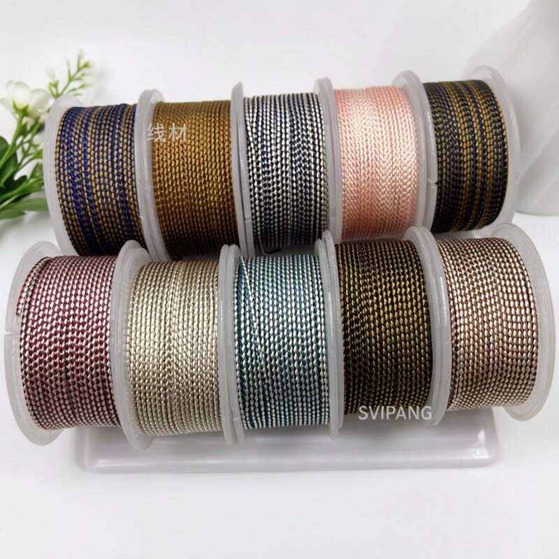 1.5mm高档龙鳞绳双色藏式花线手工编织新款首饰配件串珠多色流苏