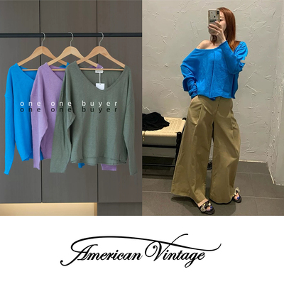 AmericanVintageV领宽松长袖