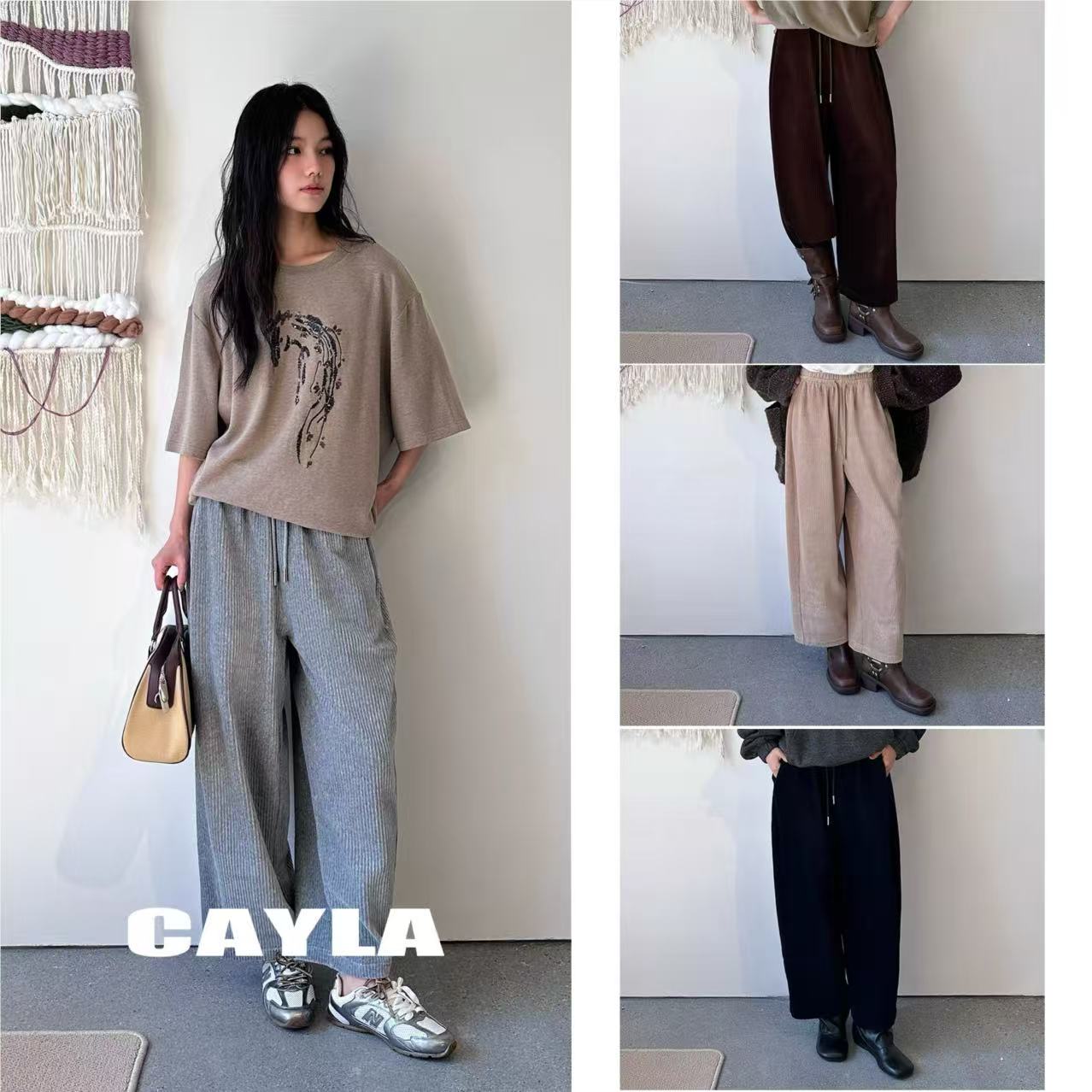 CAYLA 25秋冬 条绒灯芯绒遛弯裤休闲直筒裤 26SS191