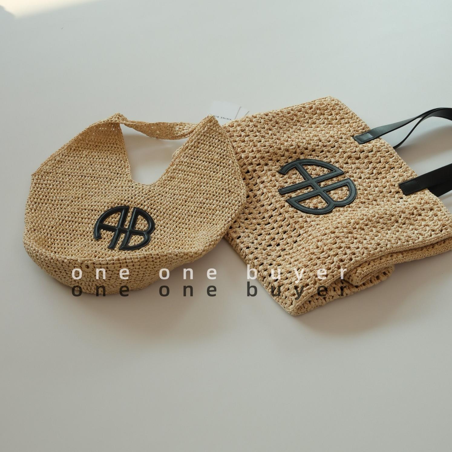 AB美国草编包沙滩包ins同款