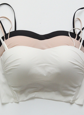 梧桐花开65202无钢圈内衣光面防走光抹胸美背百搭小吊带无痕文胸