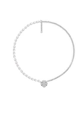 ihush/俏物悄语NOX暗夜盾牌拼接项链原创设计珍珠女中性情人节礼