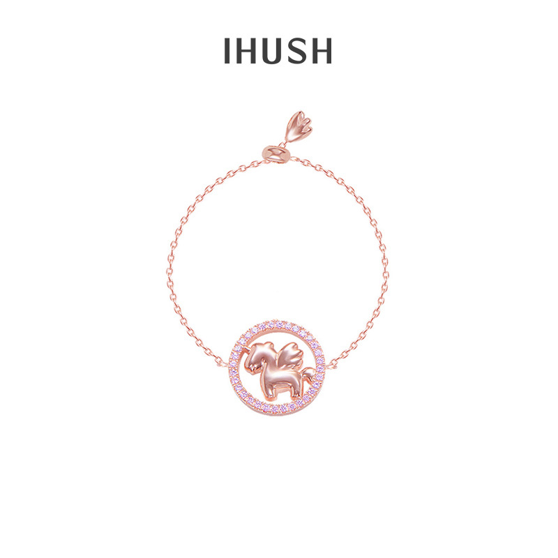 ihush/俏物悄语独角兽金戒指女