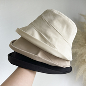 日系简约前长后短渔夫帽女韩版 遮阳帽遮脸自闭帽 休闲百搭春夏薄款