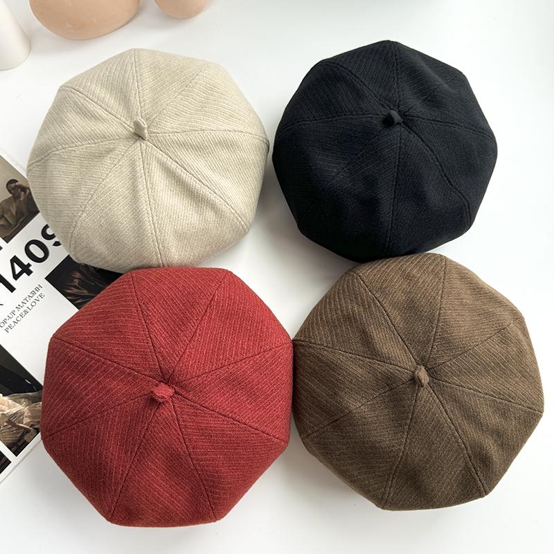 番茄小猪灯芯绒复古帽