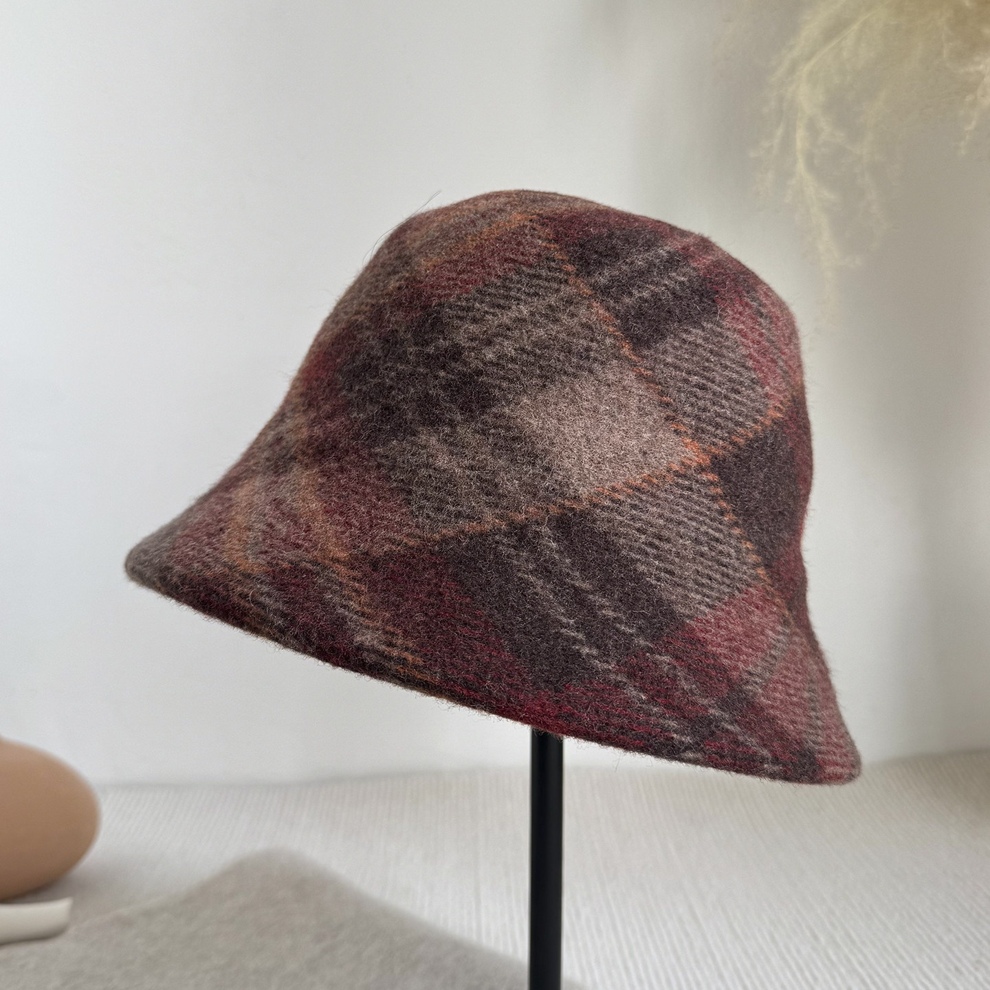 日系格纹绵羊毛渔夫帽女秋冬复古时尚盆帽保暖显脸小水桶帽礼帽潮,服饰配件/皮带/帽子/围巾,帽子,淘宝优惠券,粉丝福利购,淘宝优惠卷