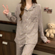 简约印花长袖 长裤 春秋款 新款 舒适柔软可外穿家居服学生宿舍套装 女