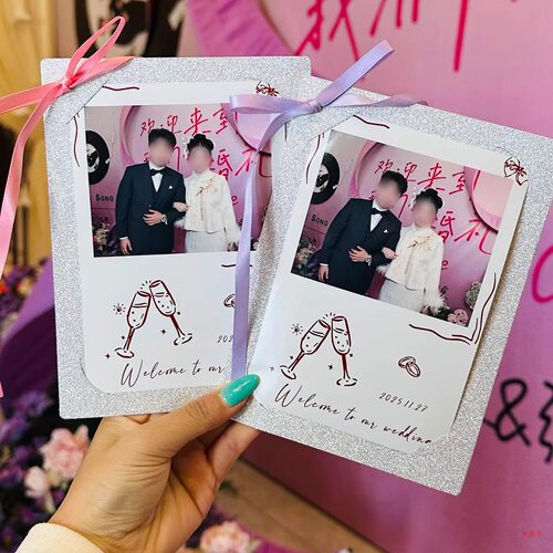 photobooth背卡拍立得婚礼装饰卡