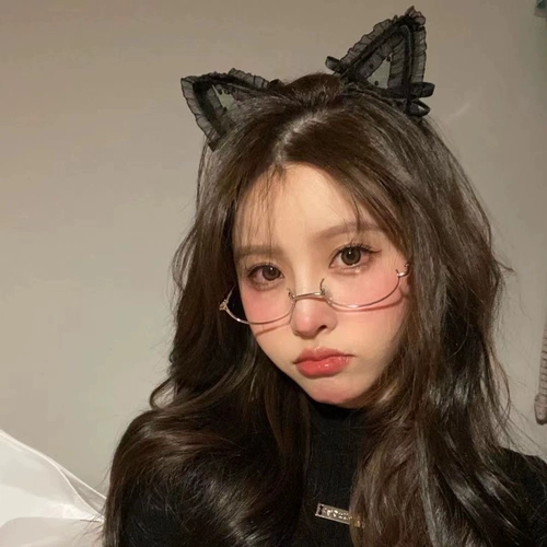 Ретро два -меры милые милые красивые девушки очки рама декоративное зеркало, потому что нижняя половина рамка чистое желание аниме -очки девушка