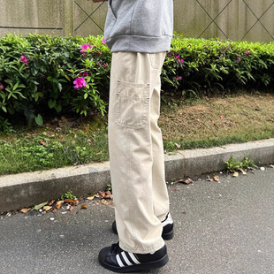 2025卡其色春季裤男夏季潮流unitise直筒裤男生长裤秋季休闲裤子