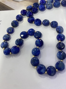 天然青金石双卜面项链女款 锁骨链简约百搭颈链送女友礼物