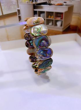 珠宝幻彩饰品工艺精湛手钏鲍鱼贝