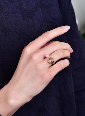 珠宝天然女皇贝呆萌风活口戒指