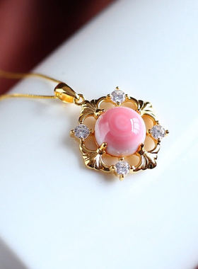 珠宝女皇贝纯银镶嵌吊坠项链