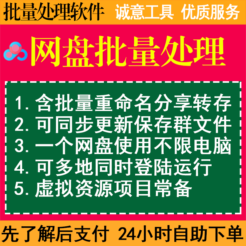 bd网盘批量重命名分享链接转存置入广告导出目录同步更新群文件等