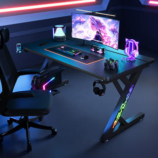 松博士电竞桌双人台式电脑桌子可装机械臂游戏电竞桌分段式