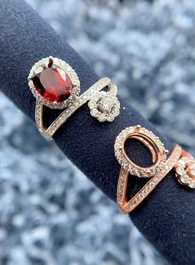 S925银戒指空托奢华时尚气质百搭