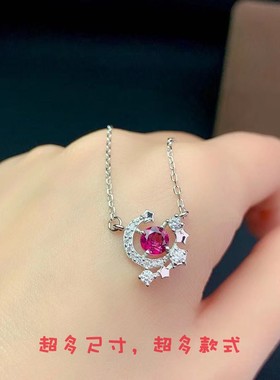 纯银吊坠圆形送女友锁骨链