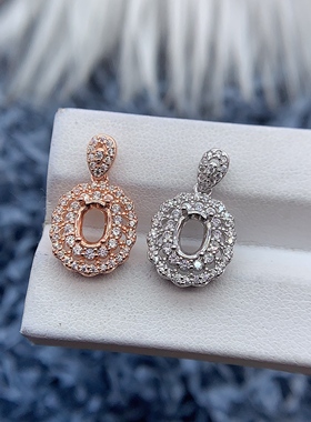 S925银吊坠空托气质轻奢时尚百搭