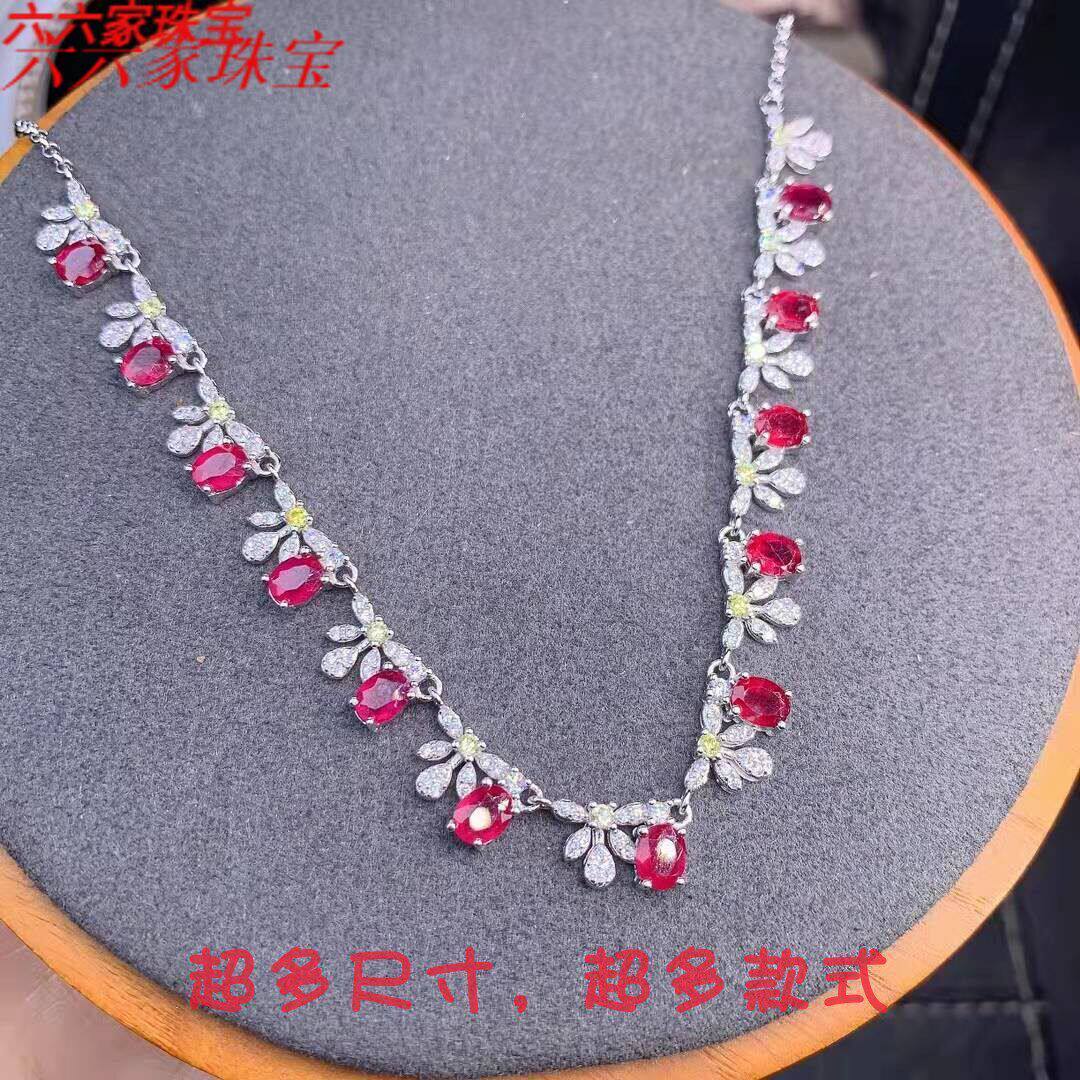 定制款红宝石锁骨链新娘礼服配饰