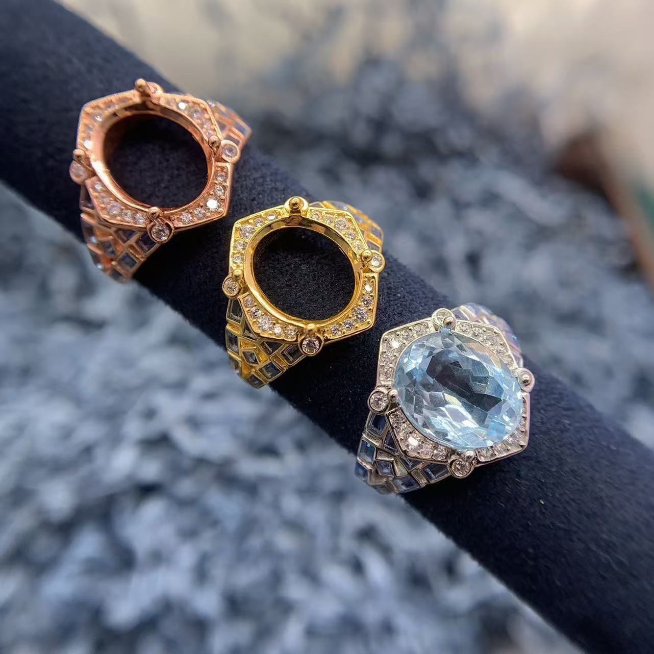 S925银戒指空托精致时尚高级复古