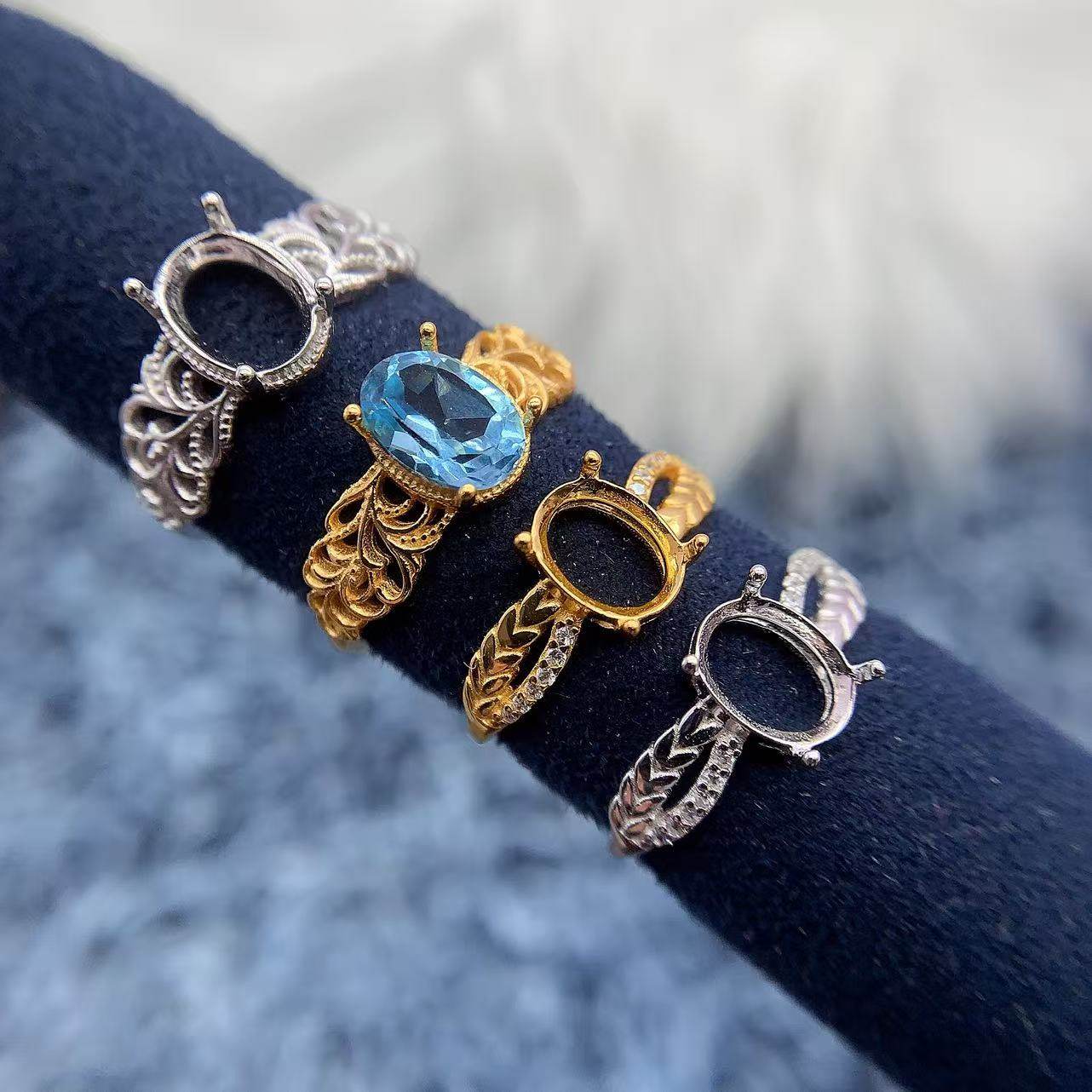 s925纯银戒指空托椭圆形6*8mm复古时尚镂空设计高级感彩宝翡翠托,饰品/流行首饰/时尚饰品新,戒指/指环,淘宝优惠券,粉丝福利购,淘宝优惠卷