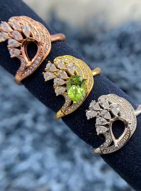 S925银戒指空托时尚精致简单百搭