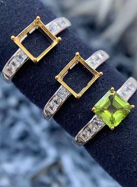 S925银戒指空托简单大气高级百搭