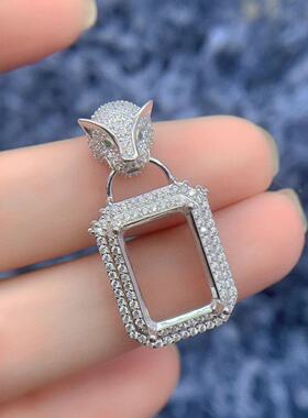 个性豹头款吊坠空托可来石镶嵌