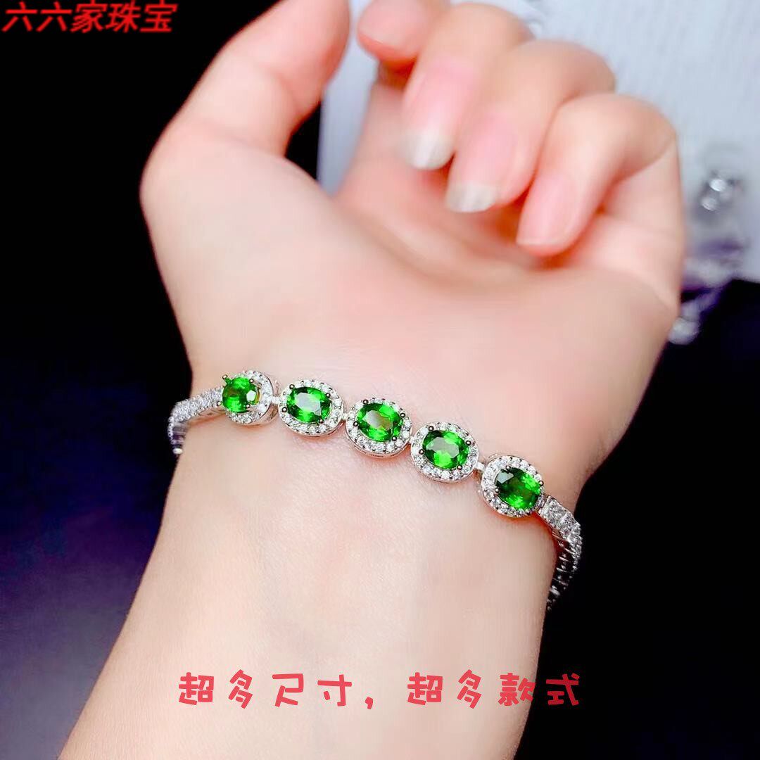 纯银日韩风玫瑰金色椭圆形手链