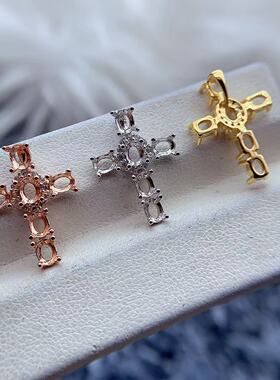 s925银托工厂吊坠空托款式多尺寸