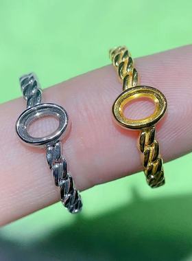 欧美风戒指空托简约包镶女戒指