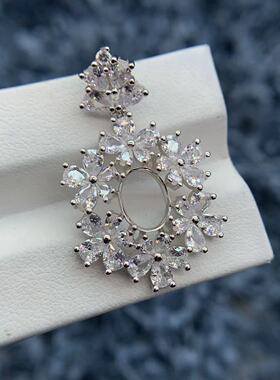 S925银吊坠空托精致时尚轻奢百搭