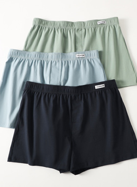 假钮门男士内裤精梳棉阿罗裤四角裤大码宽松短裤头 p407