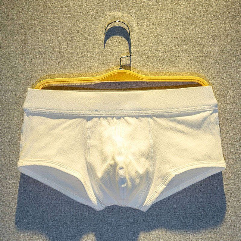 纯棉男生内裤四角潮流个性青年低腰贴身透气立体囊袋全棉平角裤