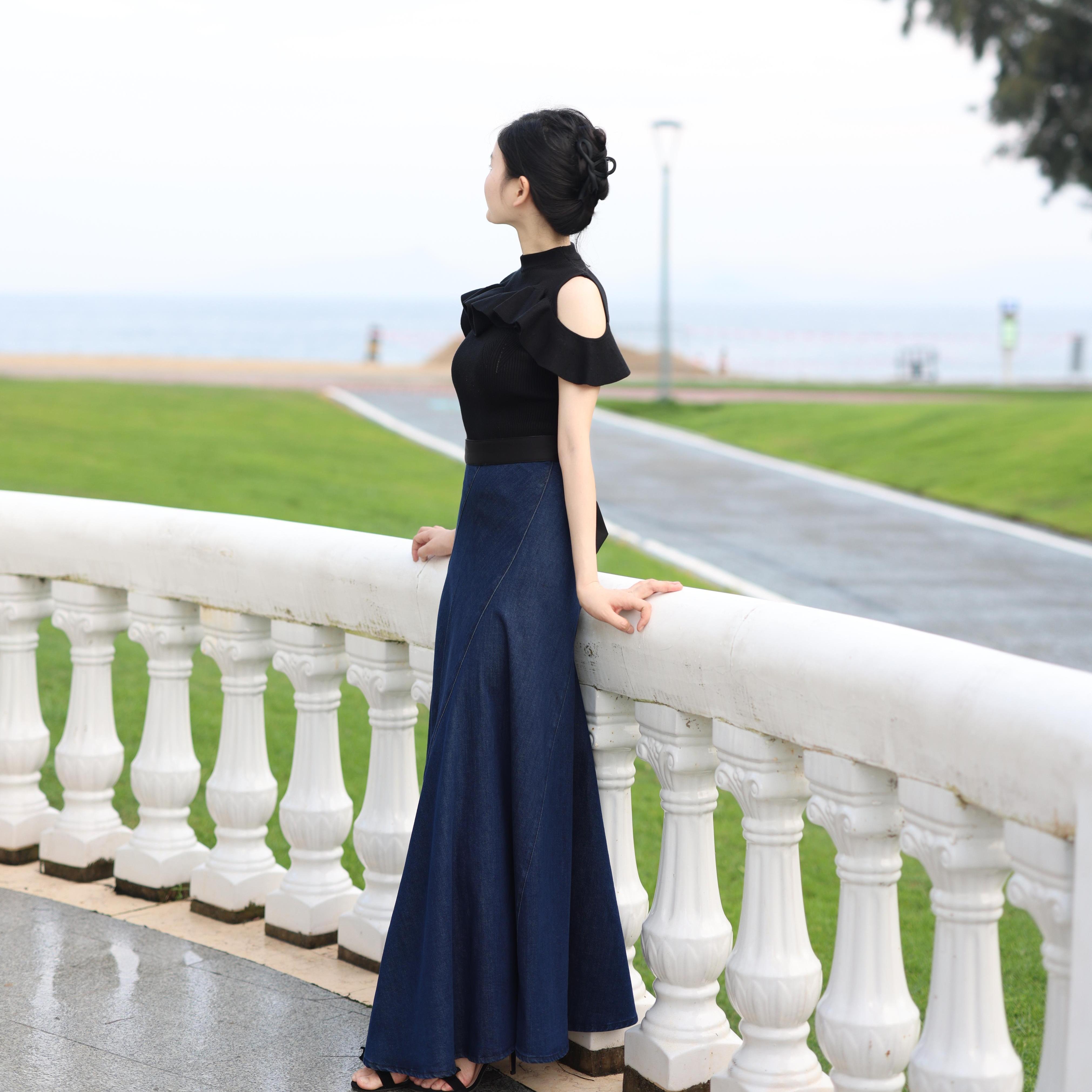 风花月 安娜的及踝冒险-西部牛仔大摆半身裙