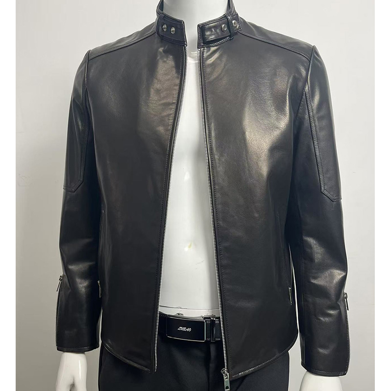 高端品质山羊皮立领真皮皮衣