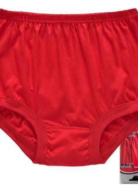 5条装 隽燕飞本命年大红色内裤女士纯棉大码中老年高腰棉质三角