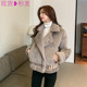 仿水貂绒机车服2022秋冬季 新款 宽松羊羔毛短外套女bf加厚百搭棉服