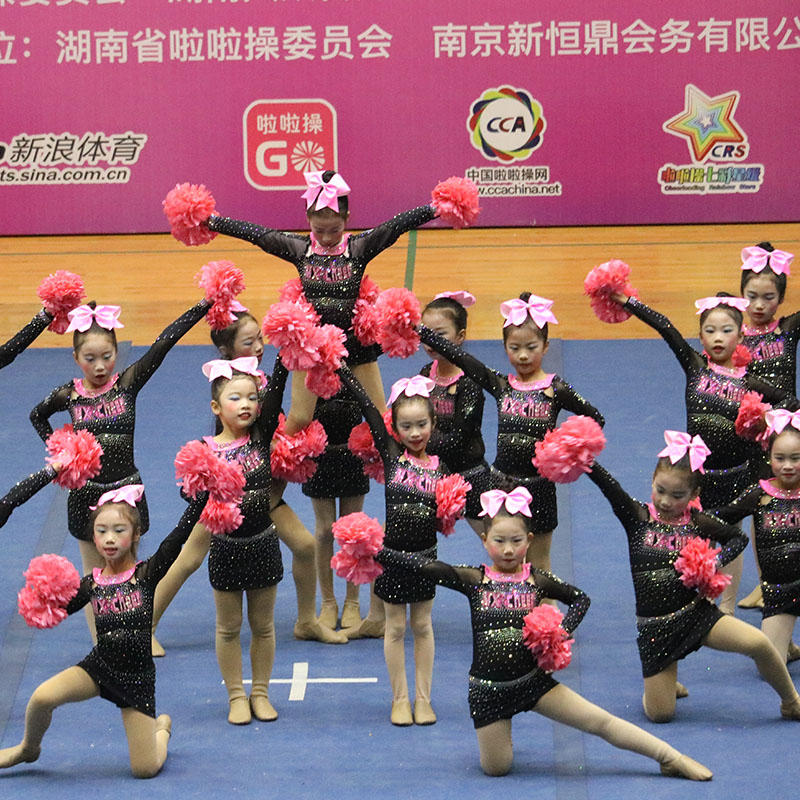 儿童啦啦操演出服啦啦队服装健美操服装拉拉队服装新款25成人套装