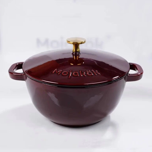 Mojakok马约克三厦黑底釉铸铁珐琅锅20cm炖锅焖烧锅电磁炉燃气灶