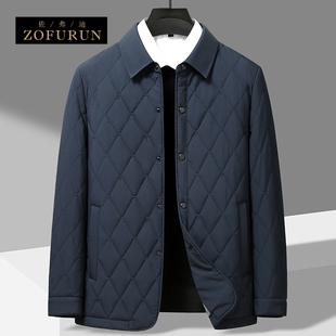 棉服加厚夹克外套上衣 丝棉薄款 ZofuRun轻奢男士 翻领棉衣秋冬新款