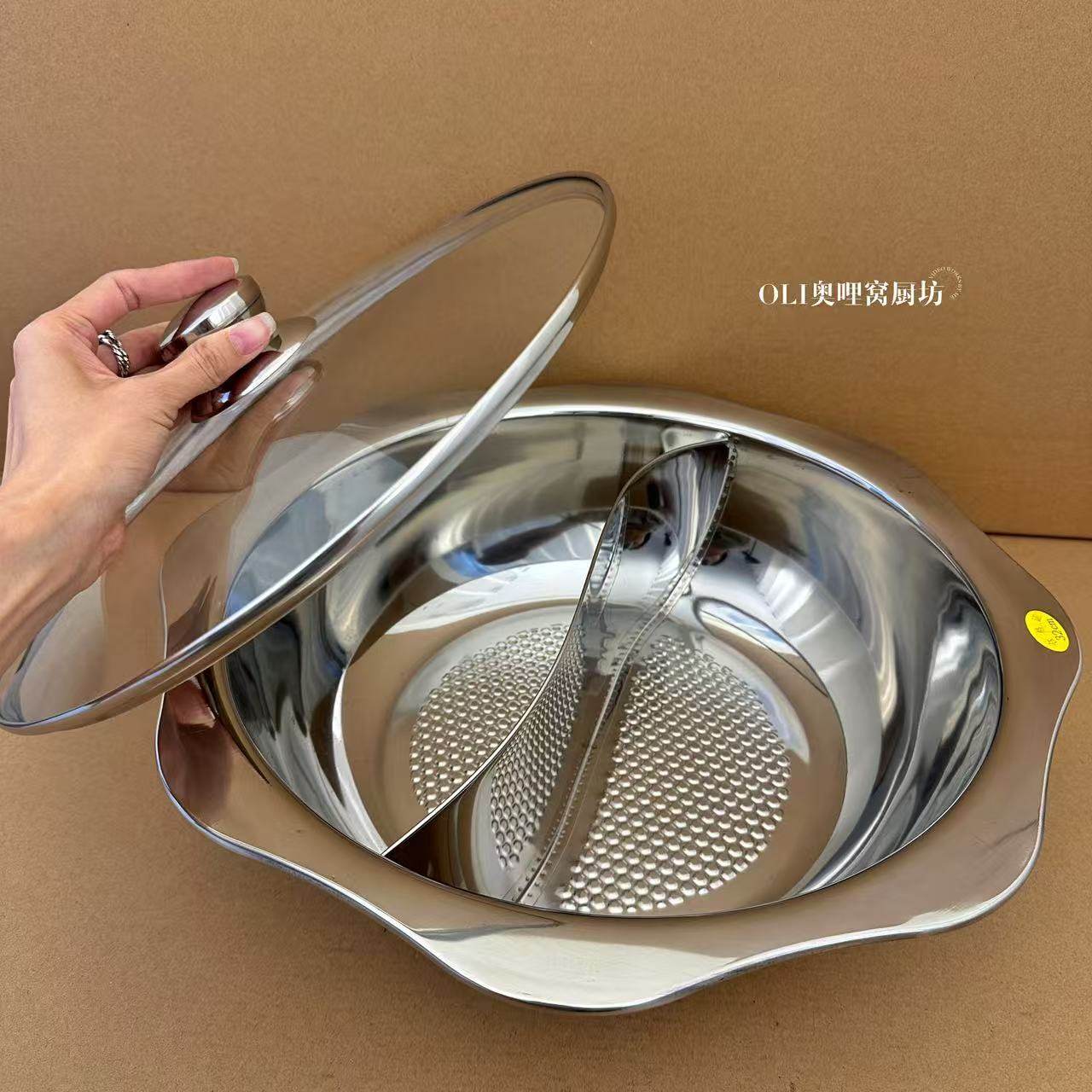 德国304不锈钢鸳鸯锅火锅锅家用电磁炉专用火锅盆加厚清汤涮串锅,厨房/烹饪用具,火锅,淘宝优惠券,粉丝福利购,淘宝优惠卷