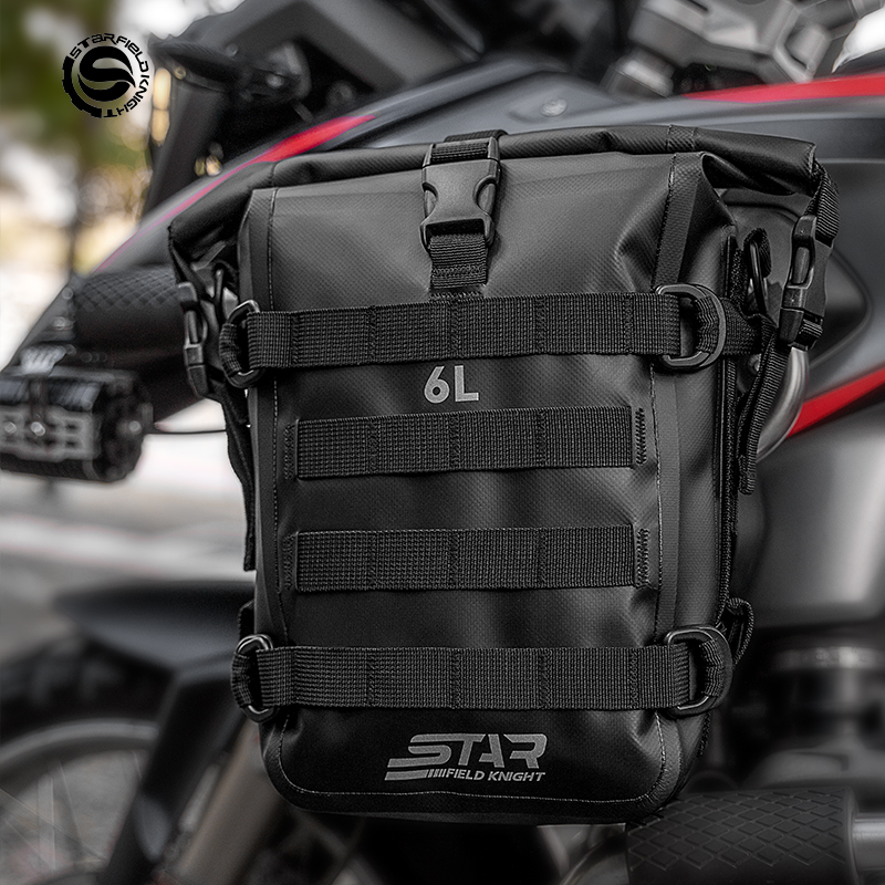 星空骑士护杠包摩托车边包反光