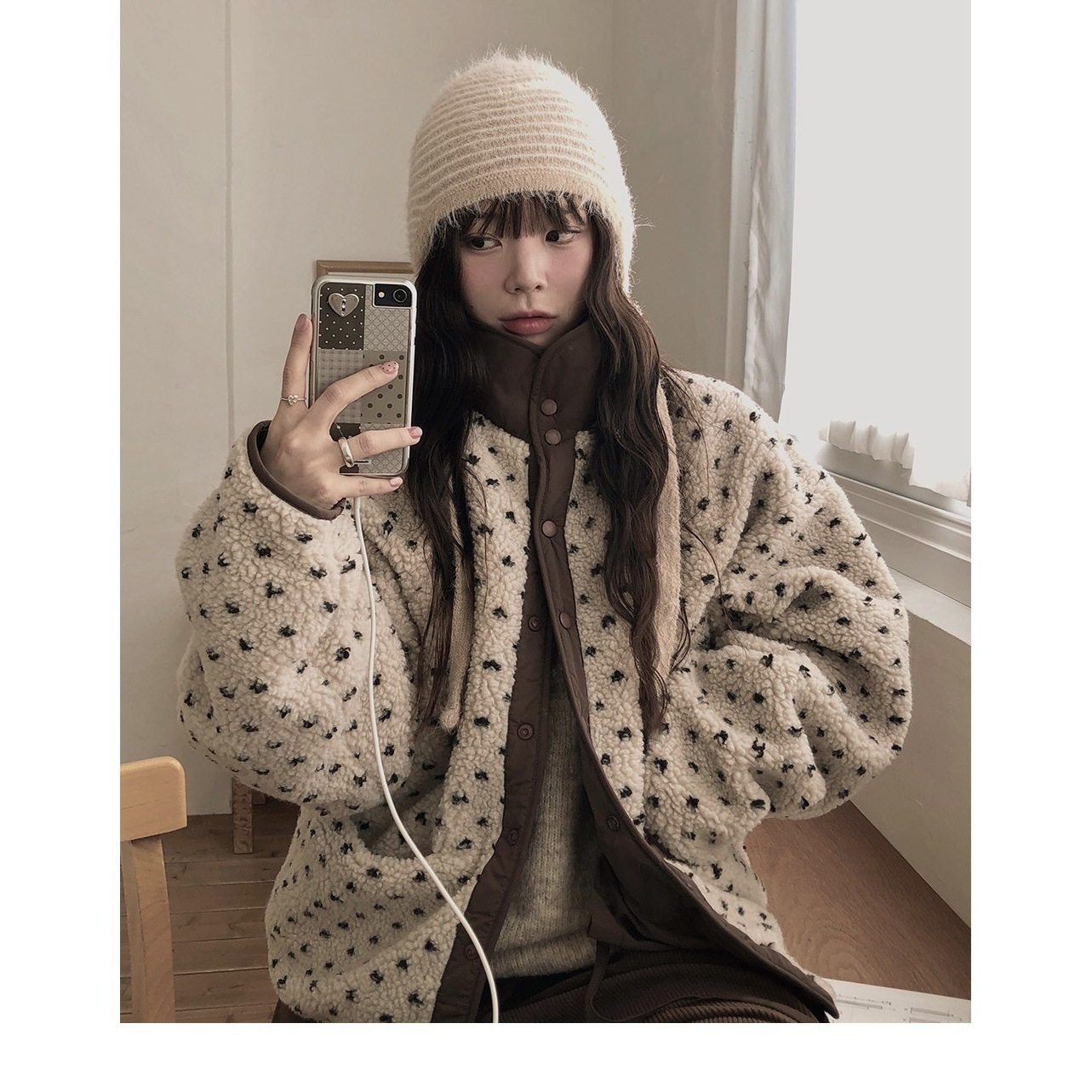 新款现huo两色减龄双面穿着多口袋单排扣提花羊羔绒外套棉衣/棉服,女装/女士精品,棉衣/棉服,淘宝优惠券,粉丝福利购,淘宝优惠卷