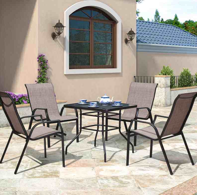 庭院桌椅户外餐桌椅室外商用铁艺椅子休闲椅露天奶茶店花园餐桌椅