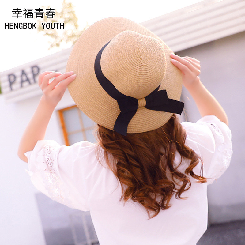 可折叠时尚草帽子女夏小清新可折叠透气韩版遮阳帽渔夫帽明星同款